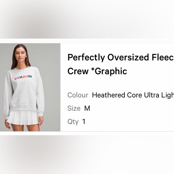 lululemon athletica Perfectly Oversized Crewneck Sweatshirt with Multicolor Logo - Picture 6 of 6